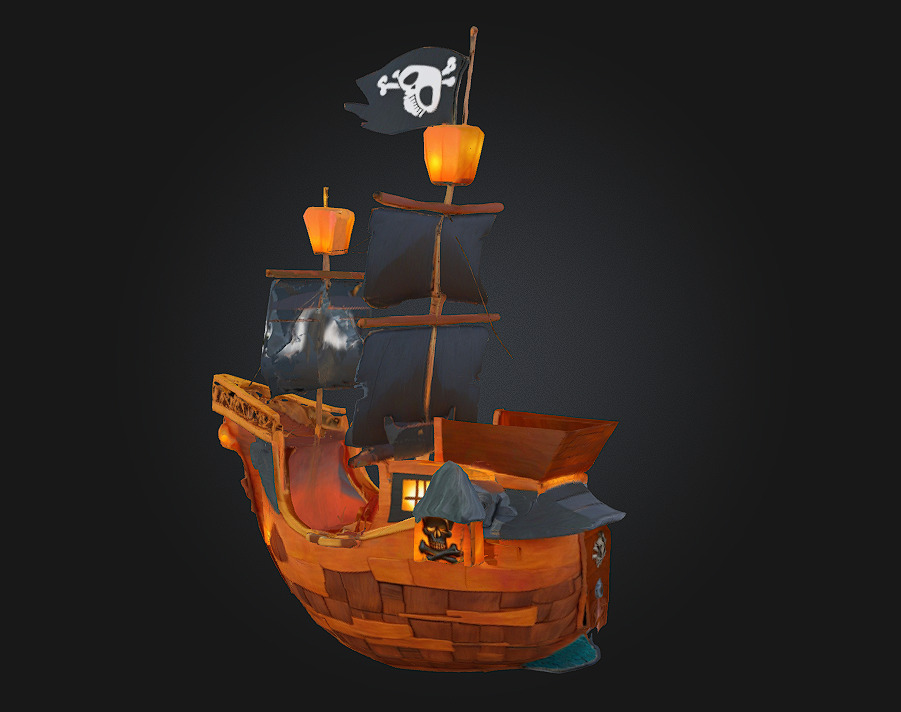 Pirate Galleon Rule the Waves with Fear and Flair 3D model_7