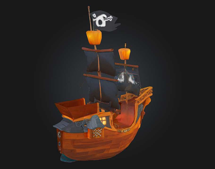 Pirate Galleon Rule the Waves with Fear and Flair 3D model_8