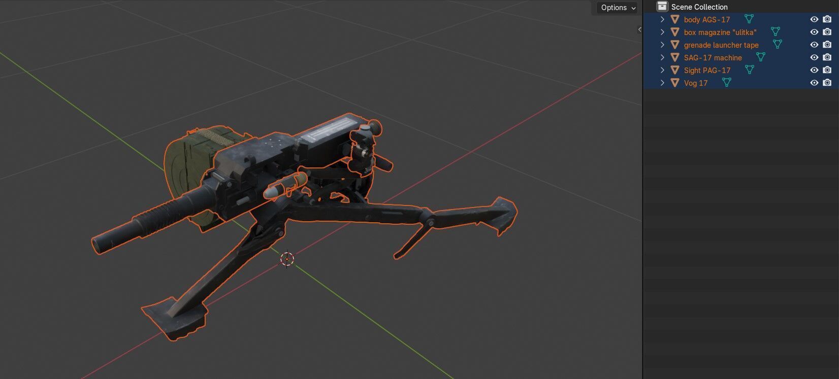 AGS-17 Flame Low-poly 3D model_13