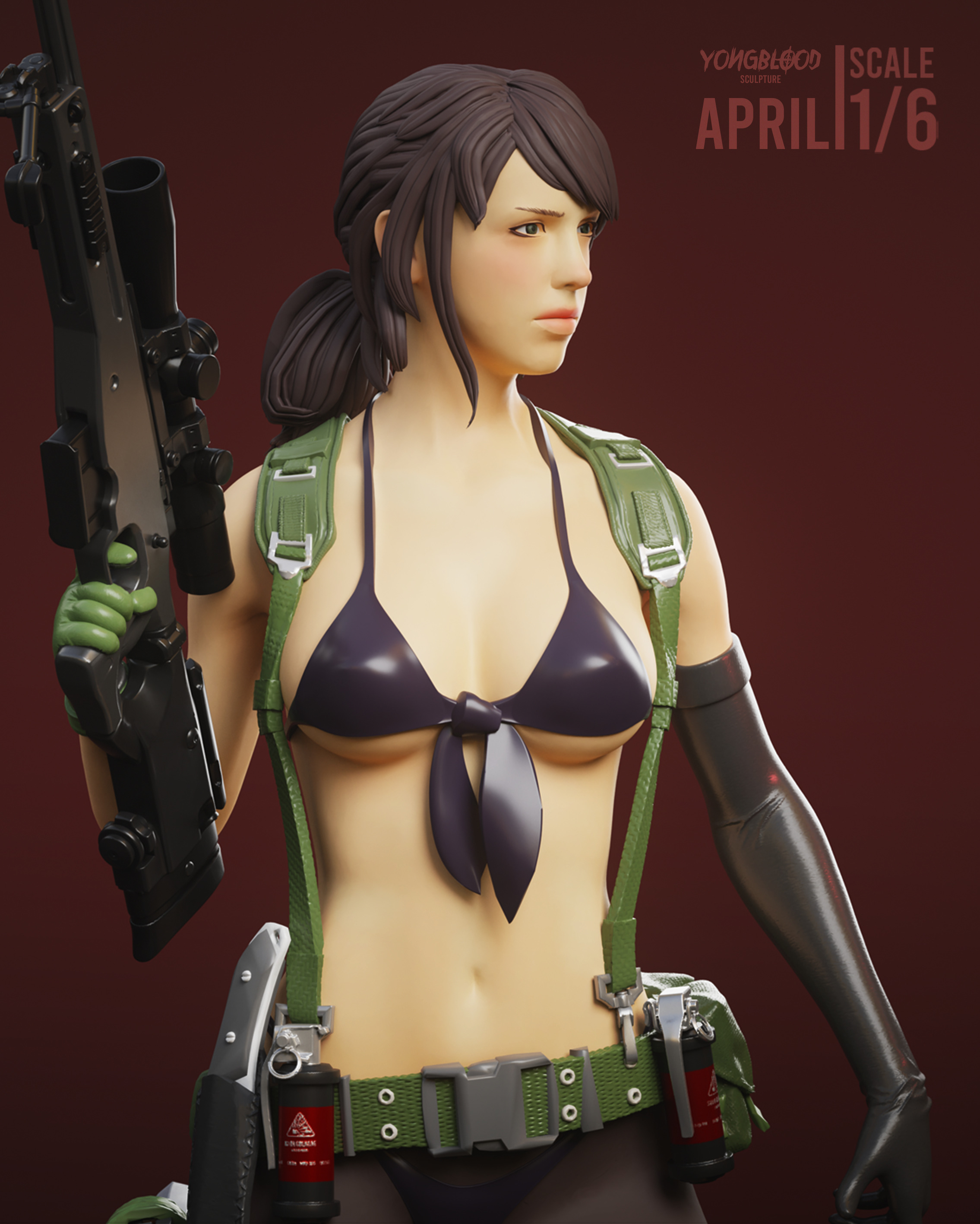Quiet From Metal Gear V - Yongblood Sculpture 3D print model_3