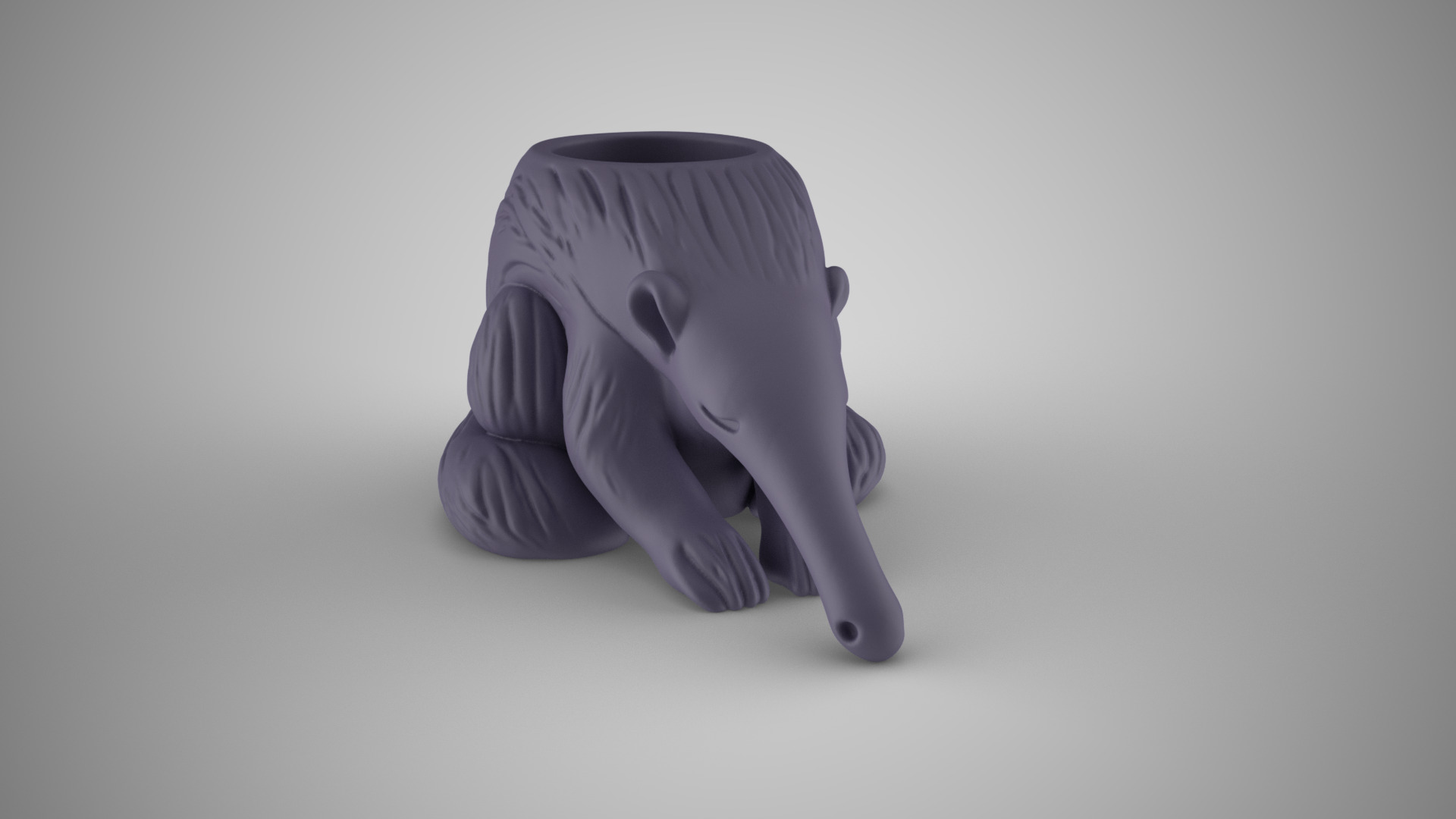 Anteater Pen Holder 3D print model_8