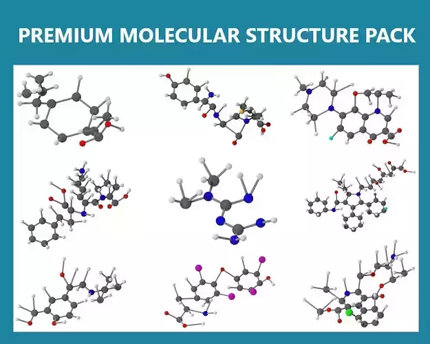 PREMIUM MOLECULAR STRUCTURE PACK 3D Model Collection
