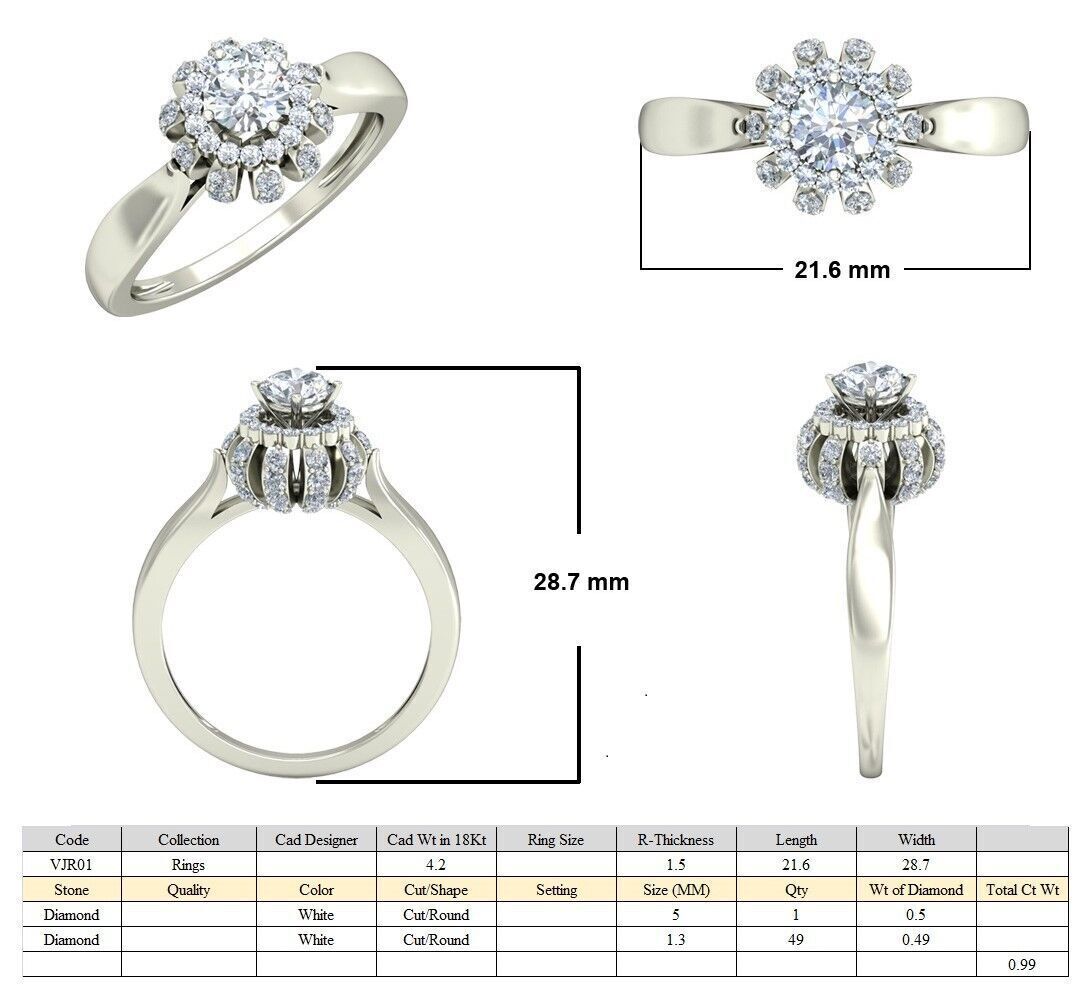 Women Ring  Render 3dm STL OBJ FBX Details 3D print model_5