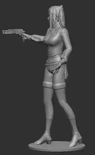 Stylized Fire Girl  Anime-Inspired Game-Ready 3D Character 3D print model