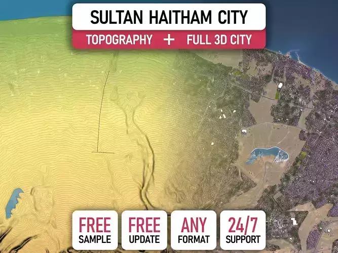 Sultan Haitham City - Topography Terrain 3D Model 3D Model Collection
