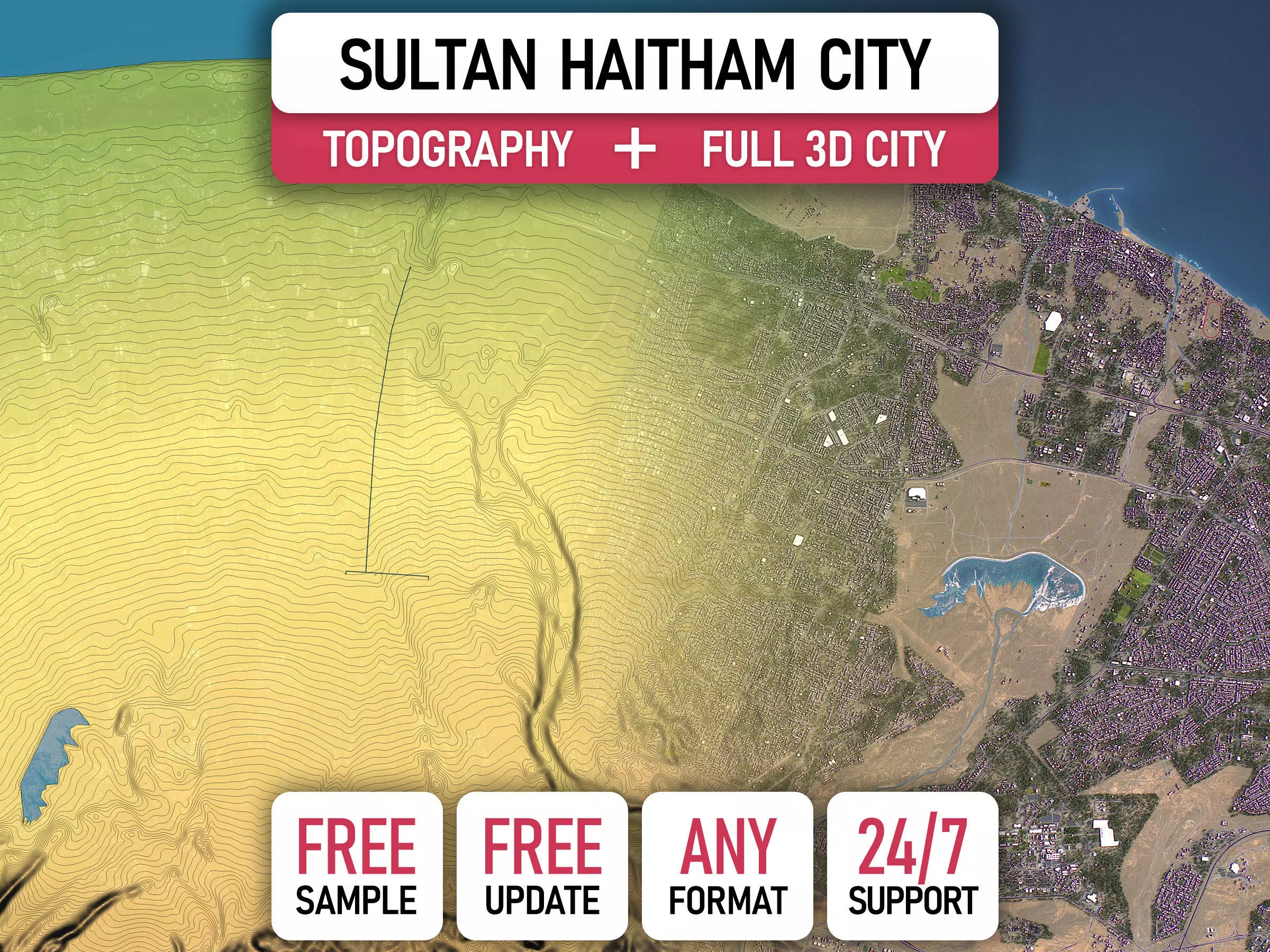 Sultan Haitham City - Topography Terrain 3D Model 3D Model Collection_0