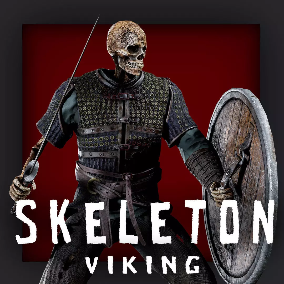 VIKING SKELETON 4 Low-poly 3D model