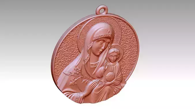 The Virgin Mary Holding The Baby Jesus Relief 
