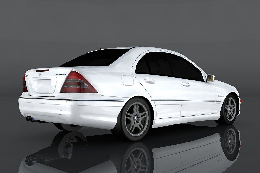 Mercedes Benz C32 AMG Low-poly 3D model_4