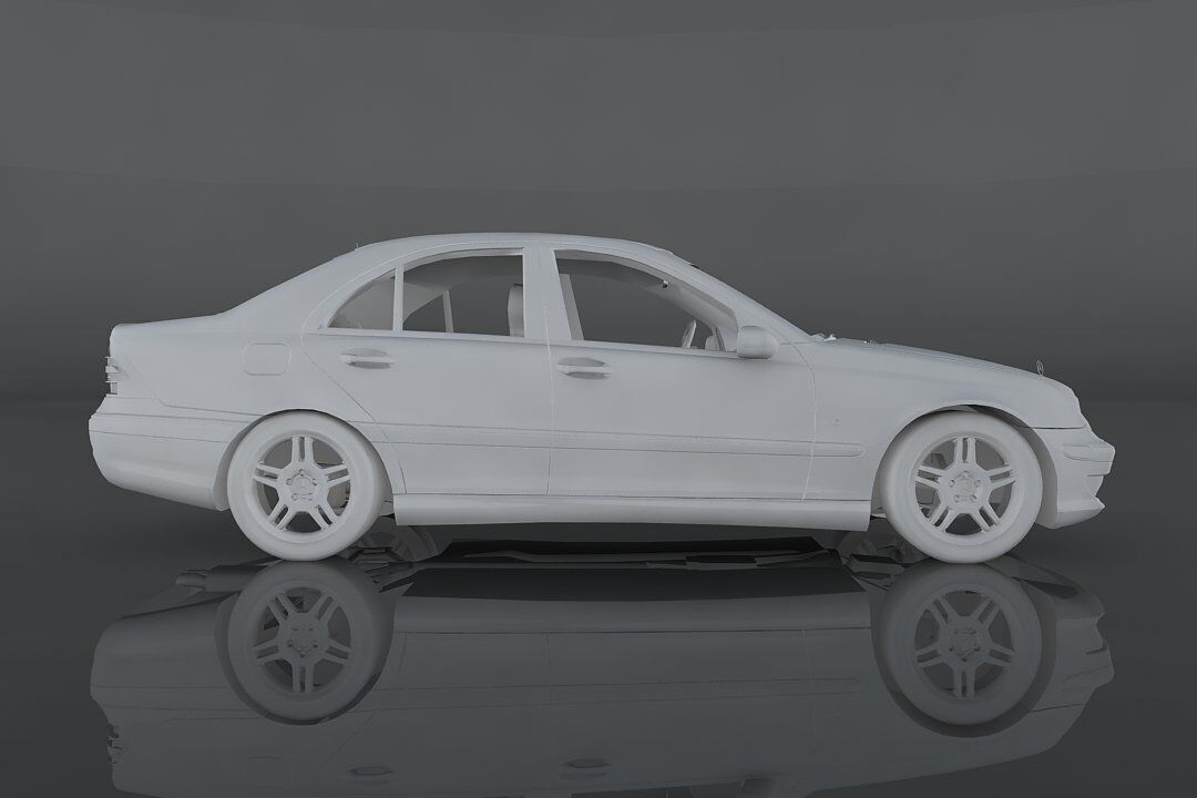 Mercedes Benz C32 AMG Low-poly 3D model_7