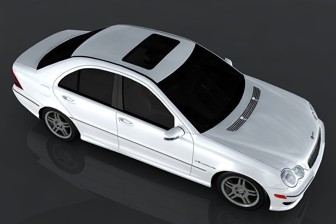 Mercedes Benz C32 AMG Low-poly 3D model_2