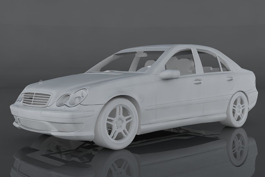 Mercedes Benz C32 AMG Low-poly 3D model_9