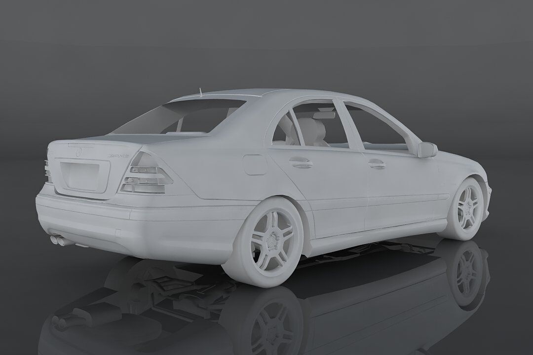 Mercedes Benz C32 AMG Low-poly 3D model_11