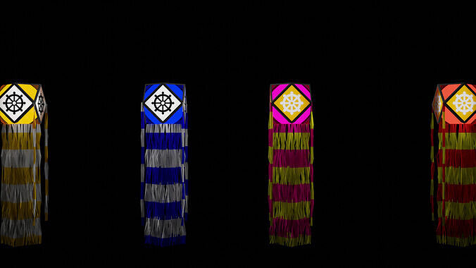 Vesak Lantern Kudu 3D Model Traditional  Festival Light Free low-poly 3D model