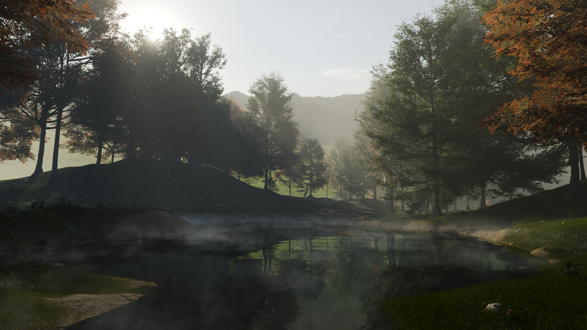 Nature Landscape Pond under Goodray Free 3D model