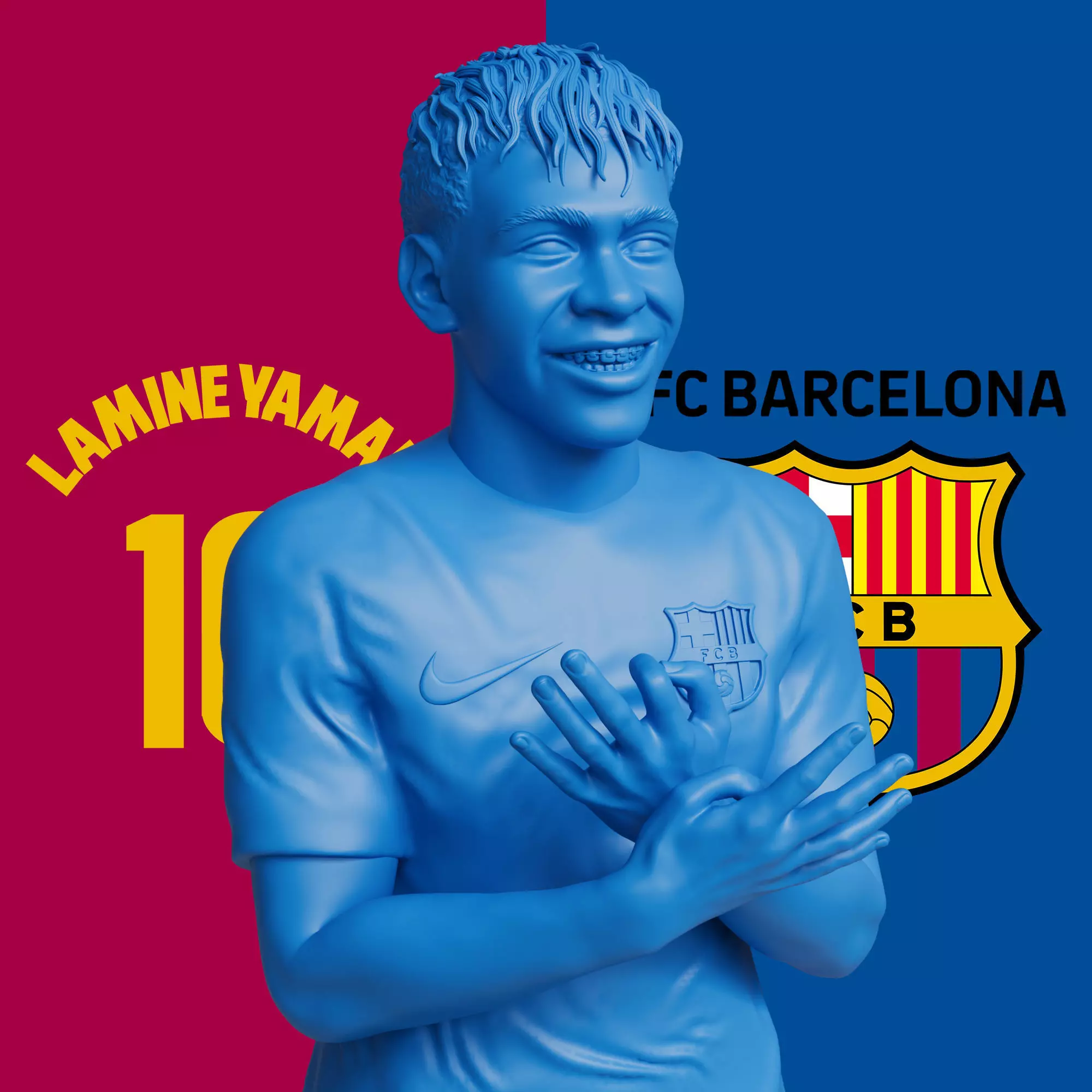 LAMINE YAMAL - FC BARCELONA FOOTBALL PLAYER 3D PRINT 3D print model_0
