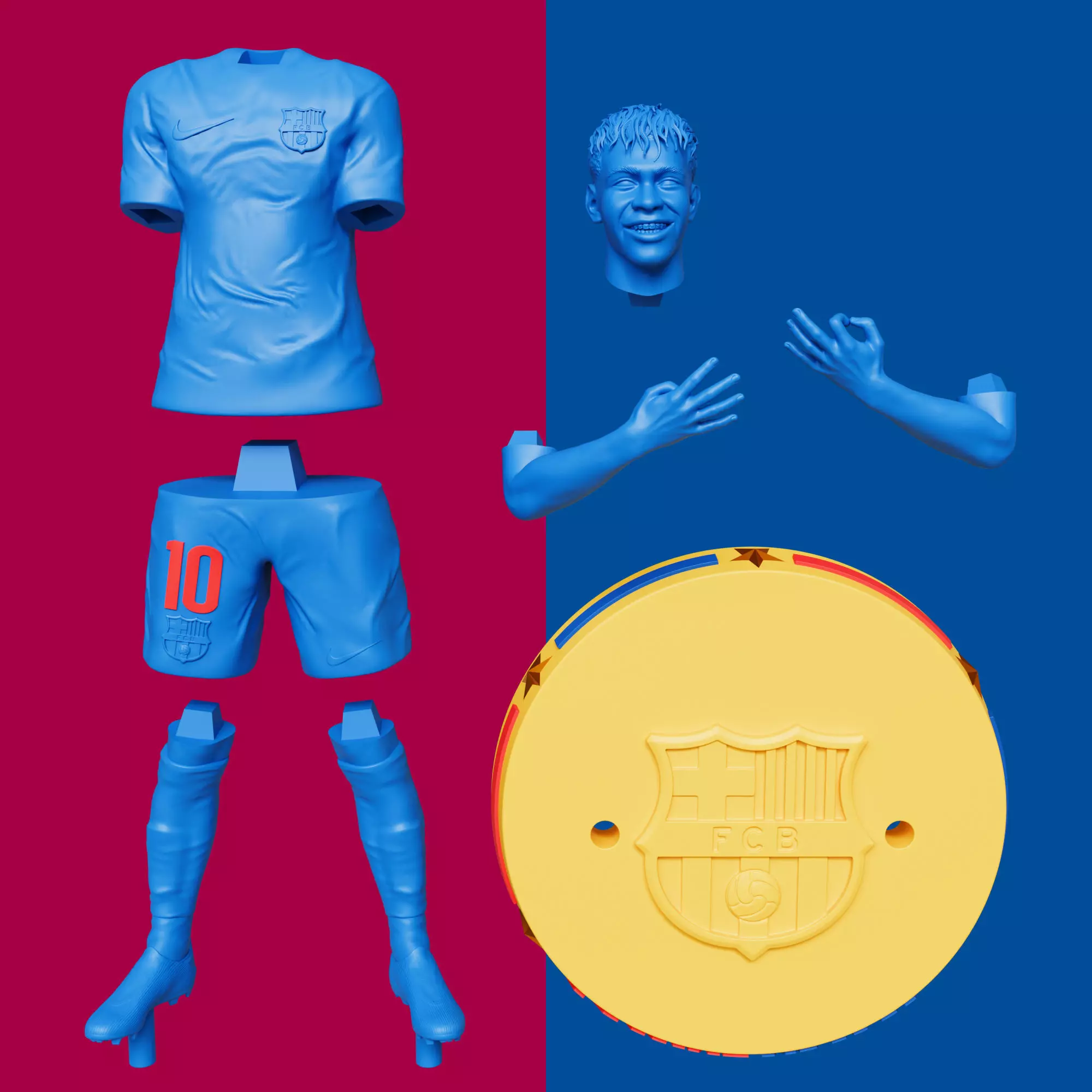 LAMINE YAMAL - FC BARCELONA FOOTBALL PLAYER 3D PRINT 3D print model_6