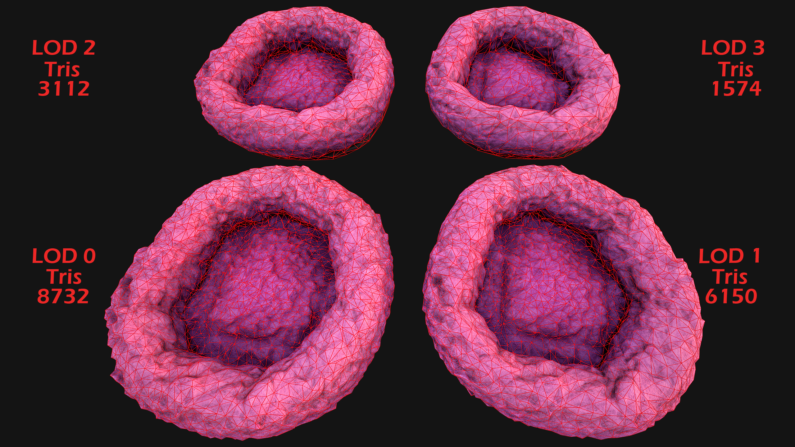 Bed for Pet Hamster Rodent Rat Low-poly 3D model_2