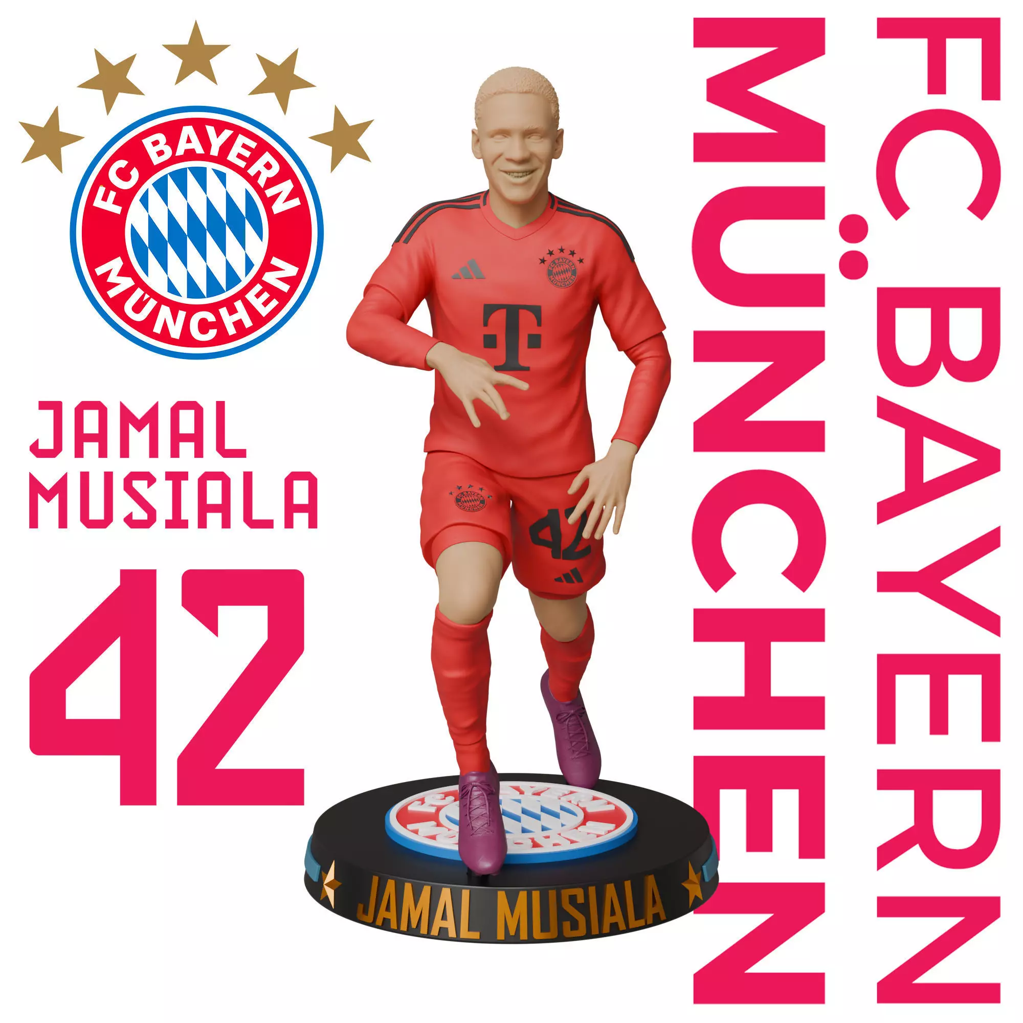 JAMAL MUSIALA - BAYERN MUNICH FOOTBALL PLAYER 3D PRINT 3D print model_0
