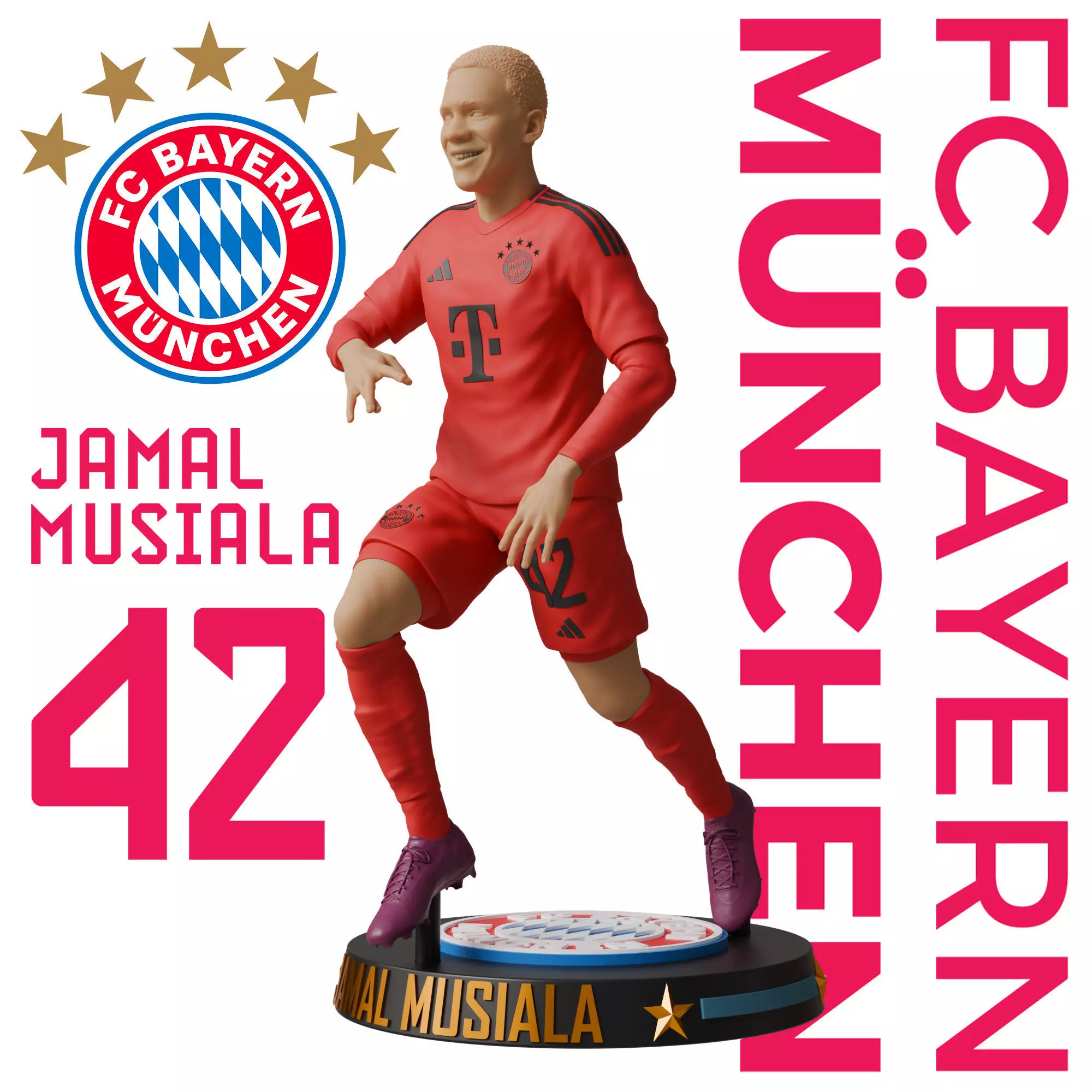 JAMAL MUSIALA - BAYERN MUNICH FOOTBALL PLAYER 3D PRINT 3D print model_1