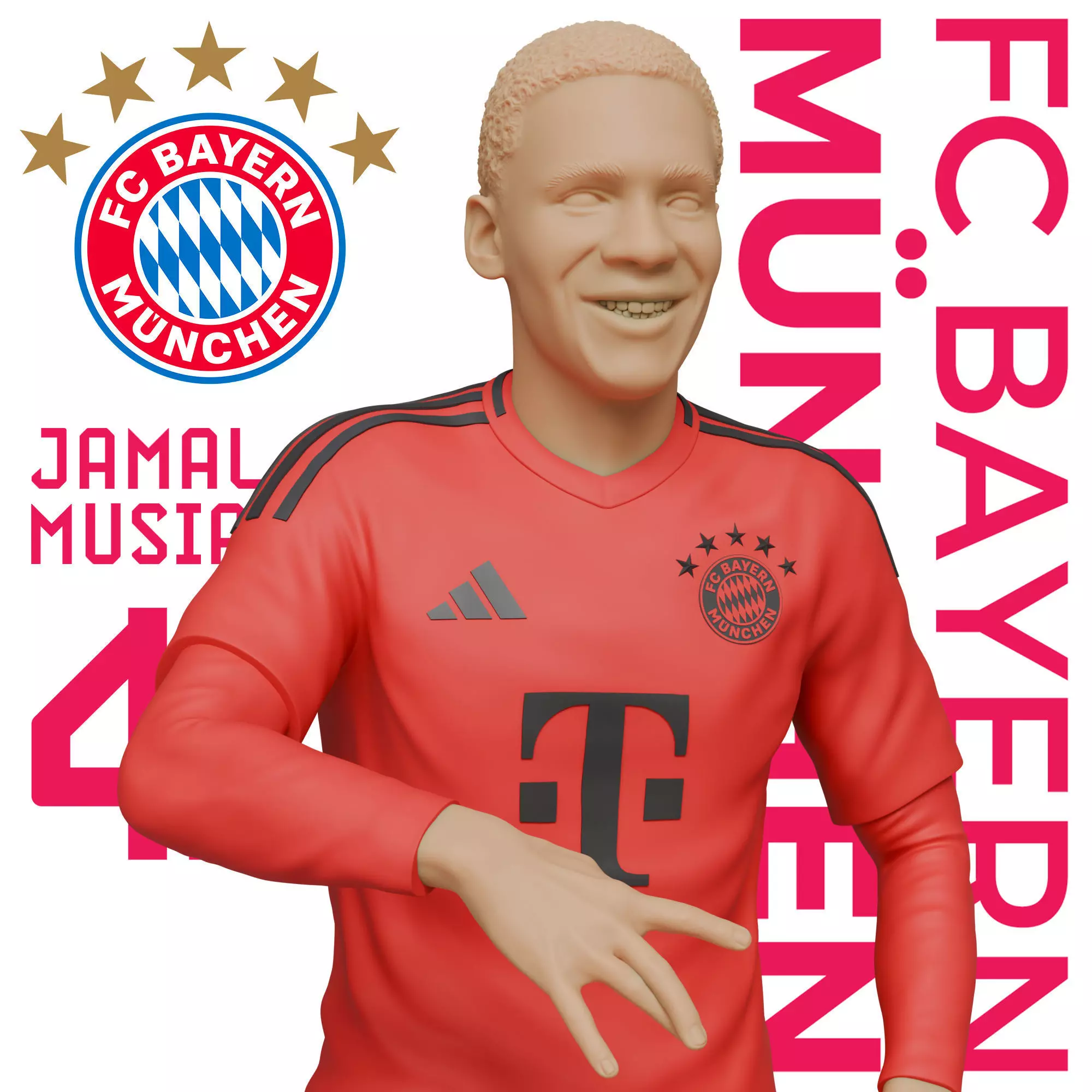 JAMAL MUSIALA - BAYERN MUNICH FOOTBALL PLAYER 3D PRINT 3D print model_4