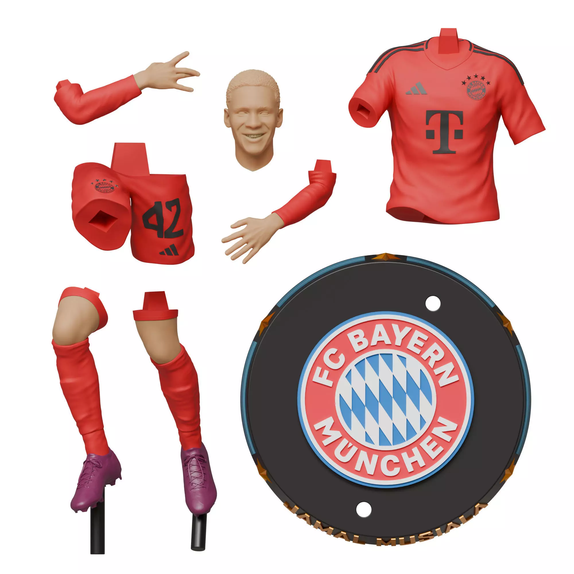 JAMAL MUSIALA - BAYERN MUNICH FOOTBALL PLAYER 3D PRINT 3D print model_5