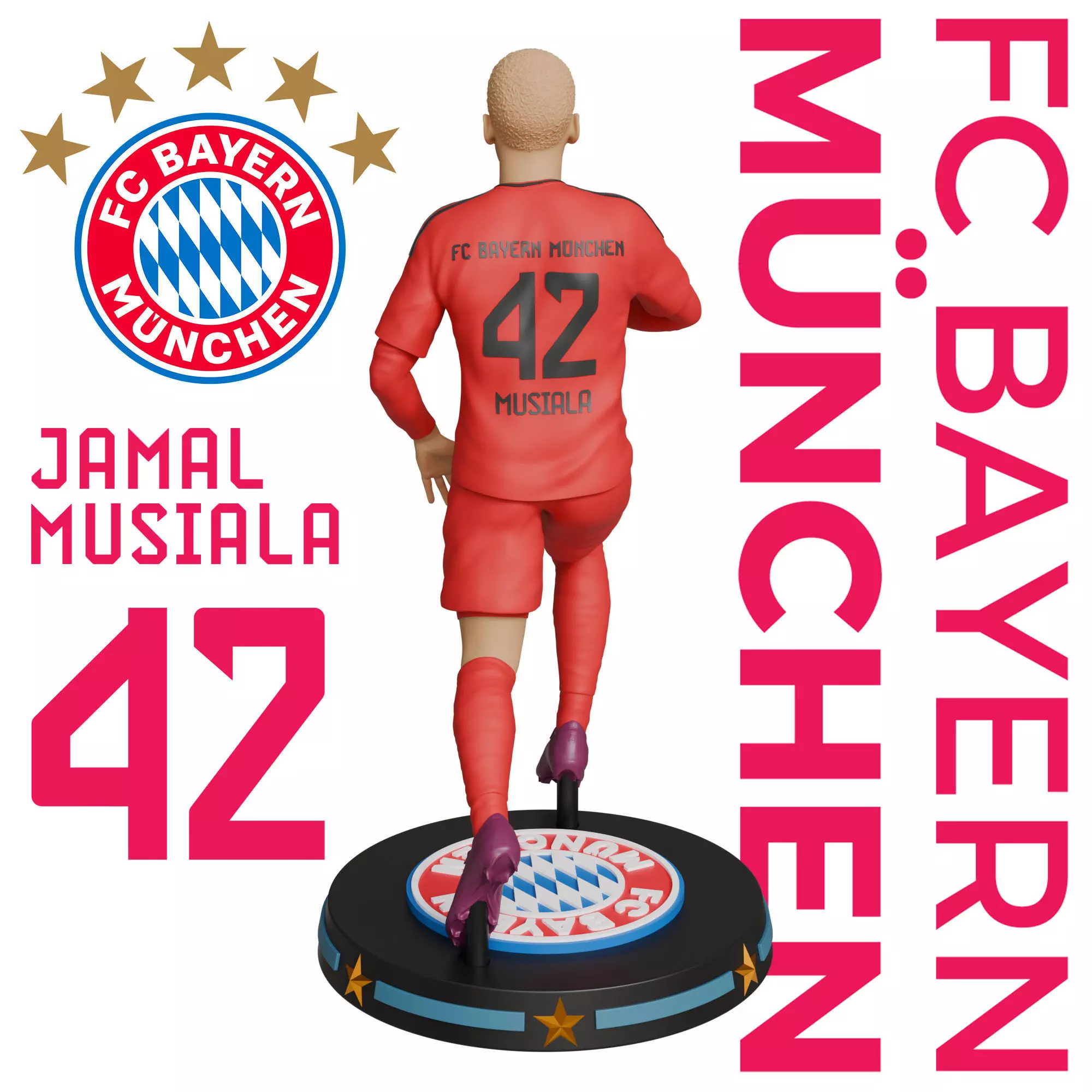 JAMAL MUSIALA - BAYERN MUNICH FOOTBALL PLAYER 3D PRINT 3D print model_3