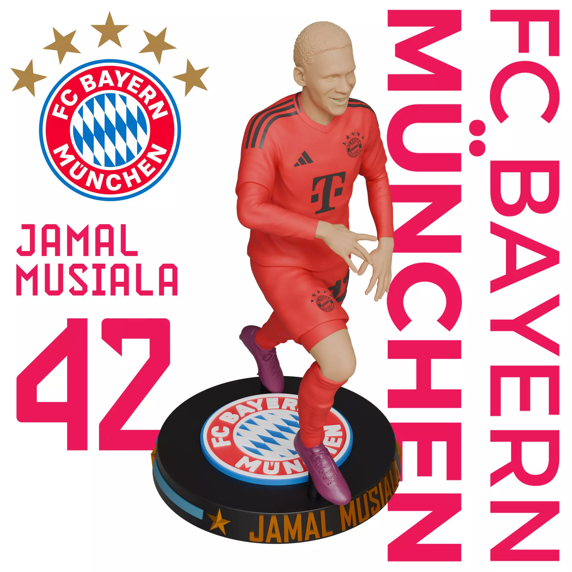 JAMAL MUSIALA - BAYERN MUNICH FOOTBALL PLAYER 3D PRINT 3D print model_2