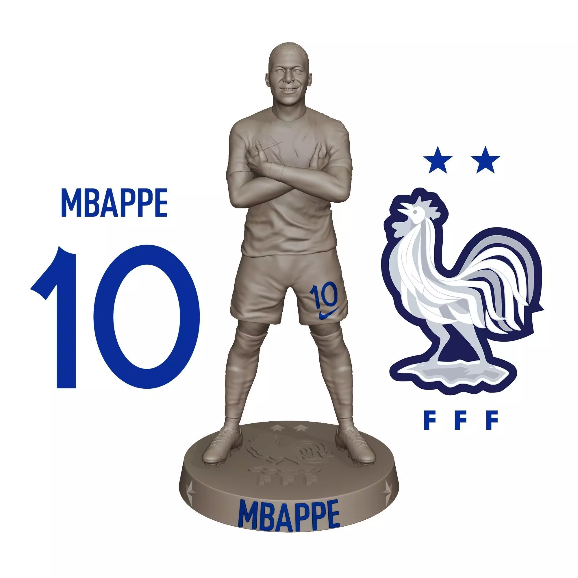 KYLIAN MBAPPE - FRANCE AND REAL MADRID FOOTBALL PLAYER 3D PRINT 3D print model_0