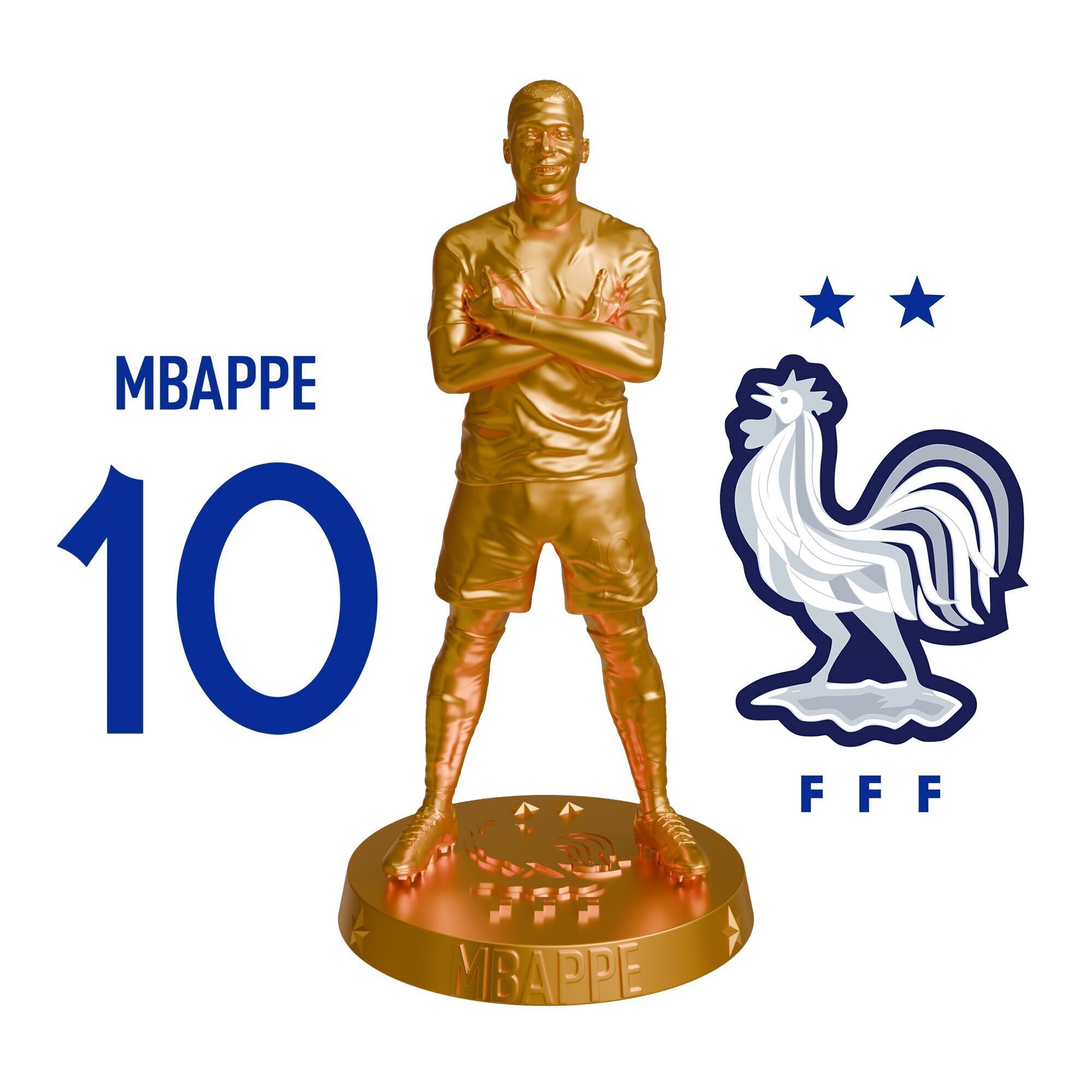 KYLIAN MBAPPE - FRANCE AND REAL MADRID FOOTBALL PLAYER 3D PRINT 3D print model_1