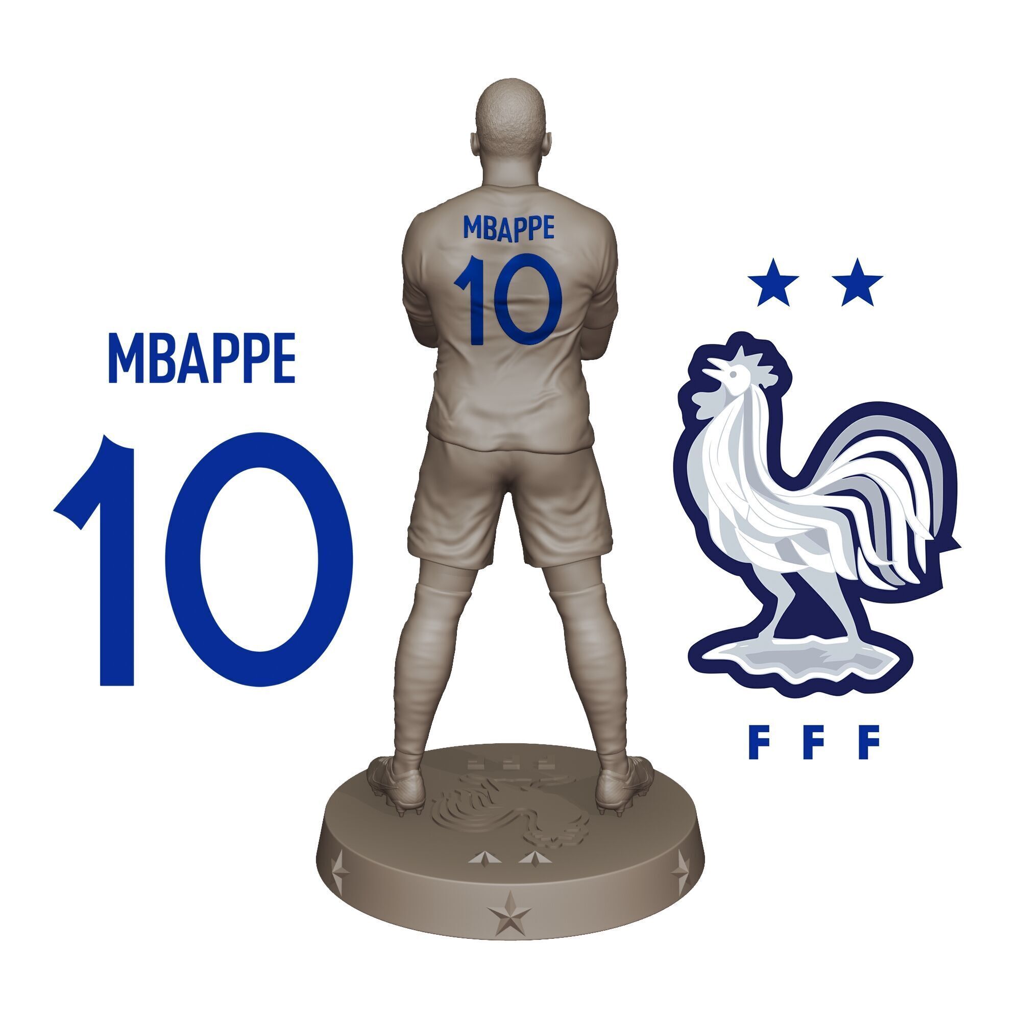 KYLIAN MBAPPE - FRANCE AND REAL MADRID FOOTBALL PLAYER 3D PRINT 3D print model_3