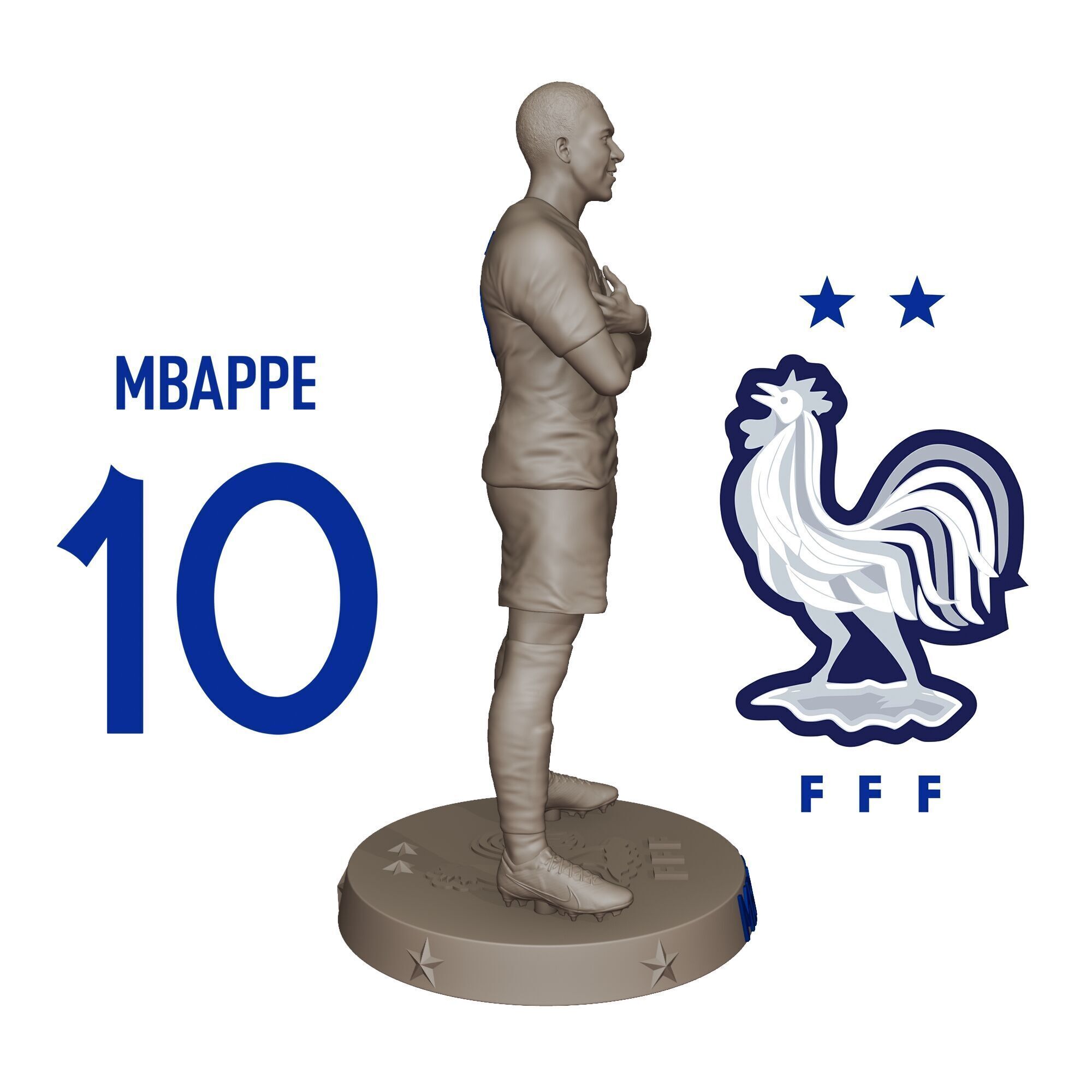 KYLIAN MBAPPE - FRANCE AND REAL MADRID FOOTBALL PLAYER 3D PRINT 3D print model_2