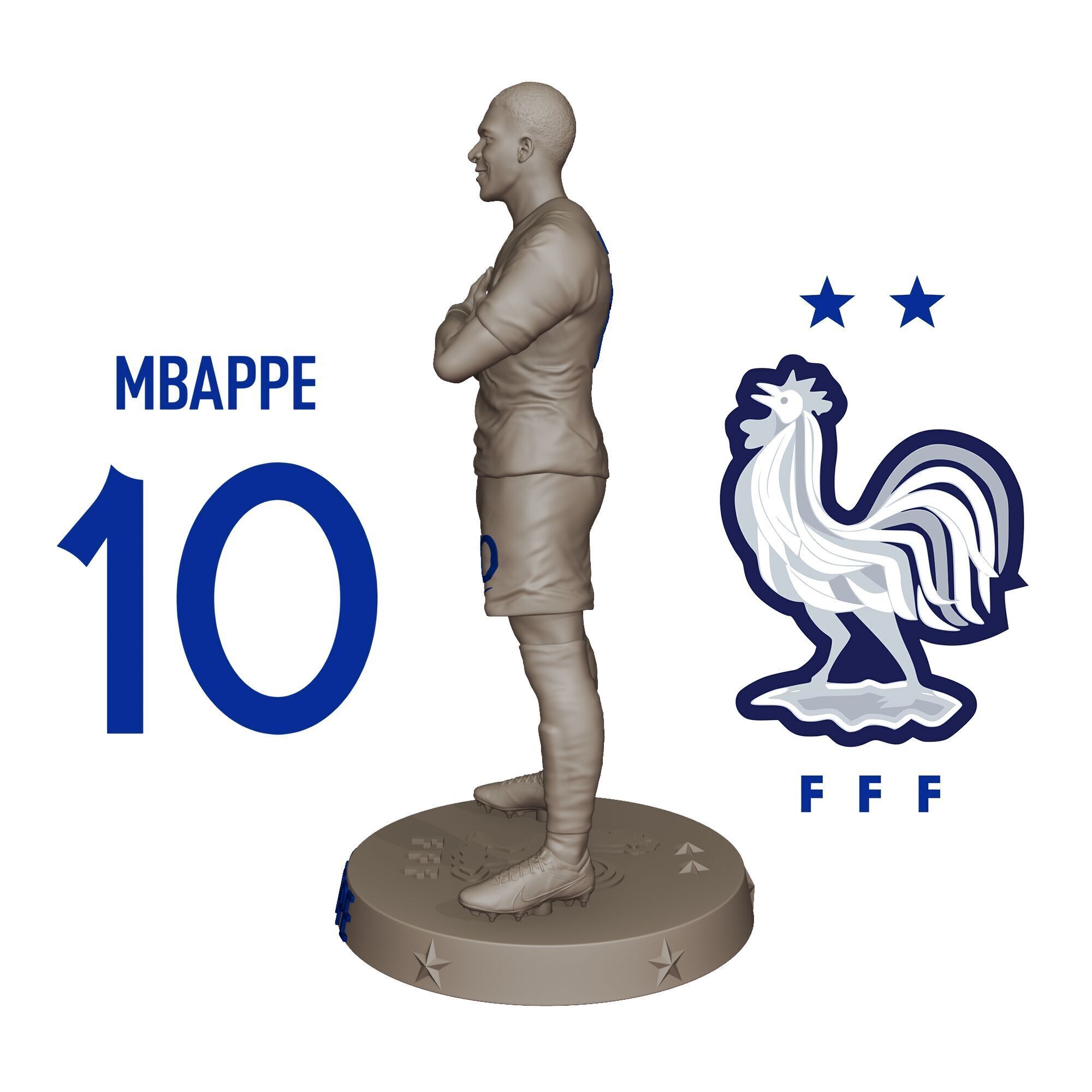 KYLIAN MBAPPE - FRANCE AND REAL MADRID FOOTBALL PLAYER 3D PRINT 3D print model_4