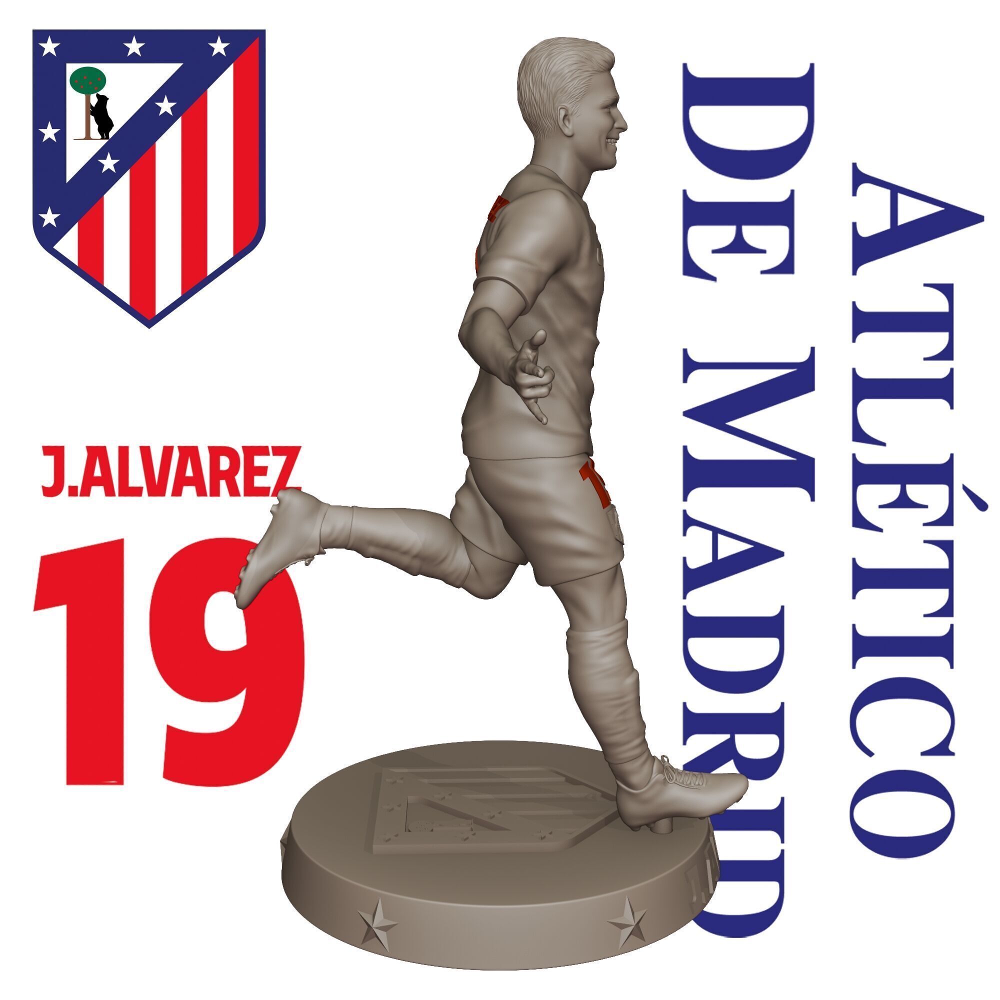 JULIAN ALVAREZ - ATLETICO MADRID - FOOTBALL PLAYER 3D PRINT 3D print model_2