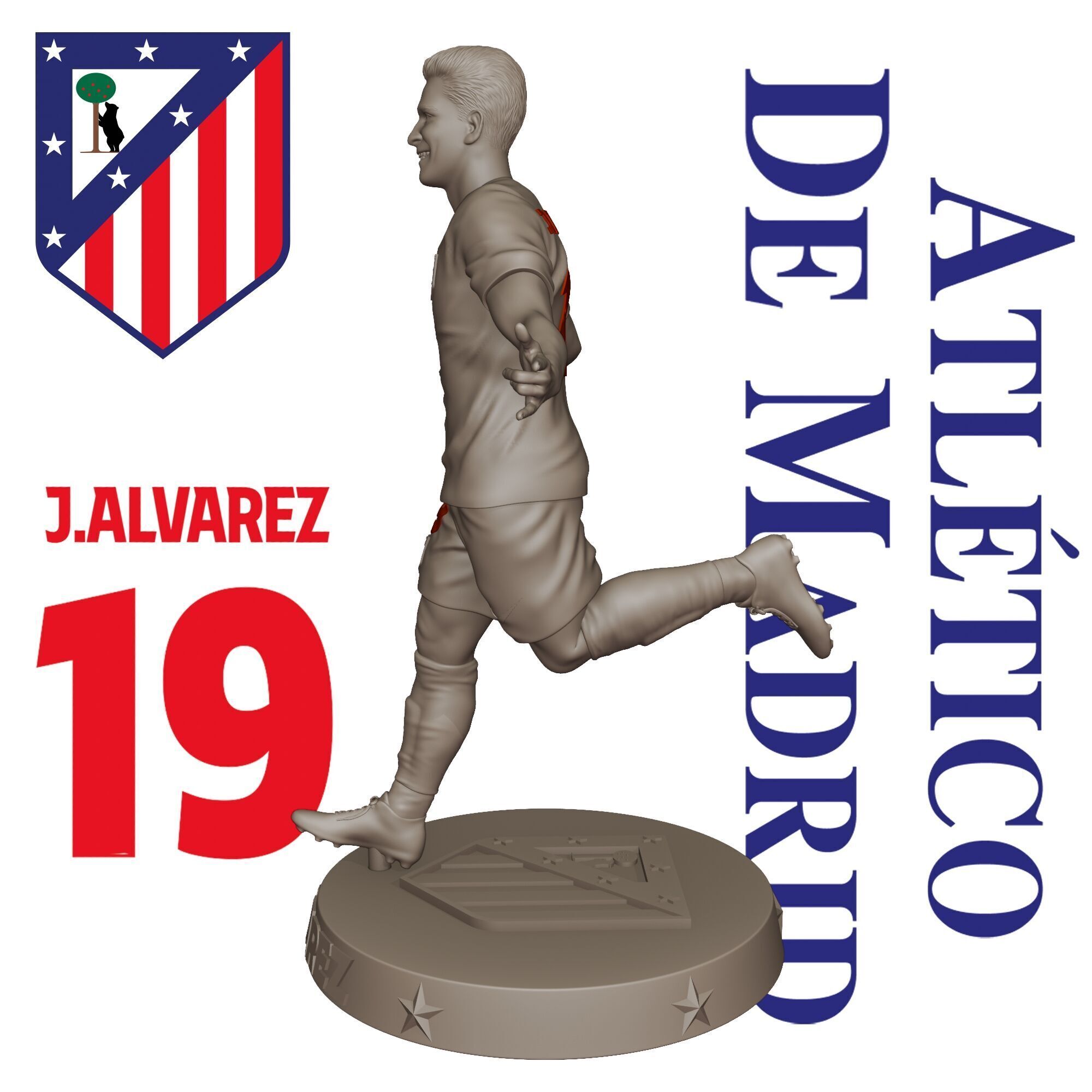 JULIAN ALVAREZ - ATLETICO MADRID - FOOTBALL PLAYER 3D PRINT 3D print model_4