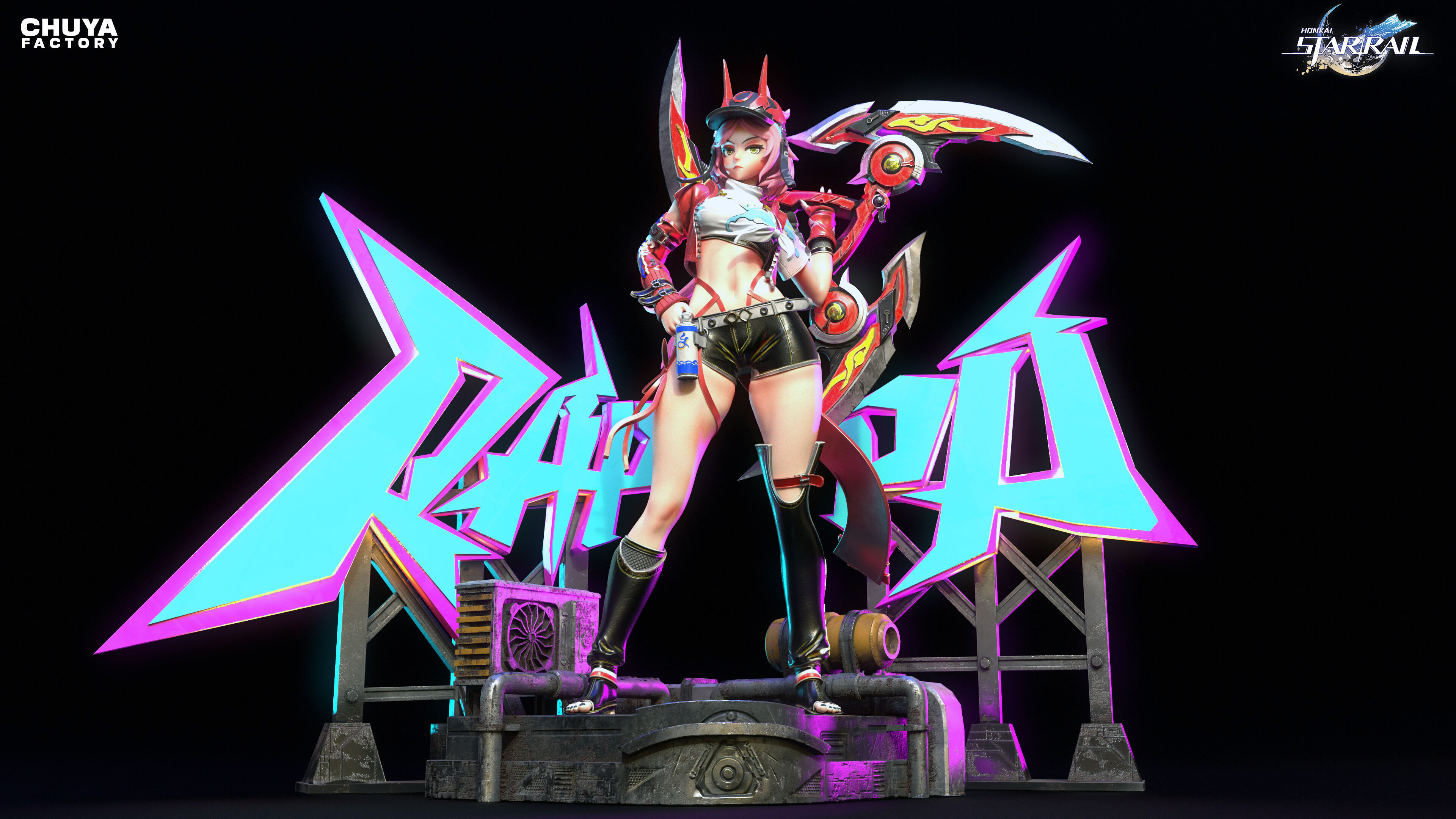 Rappa - The Cyberpunk Rebel 3D print model_1