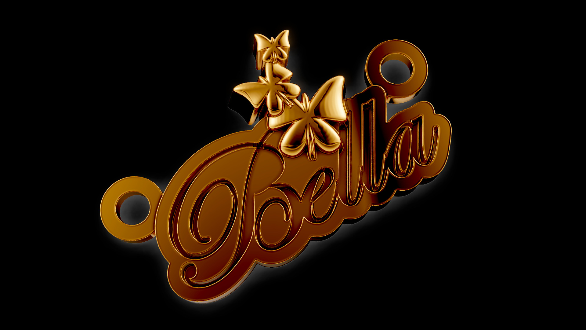 Bella Name Pendant 3D print model_7