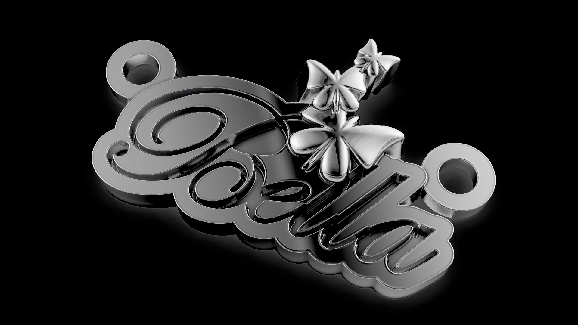 Bella Name Pendant 3D print model_11