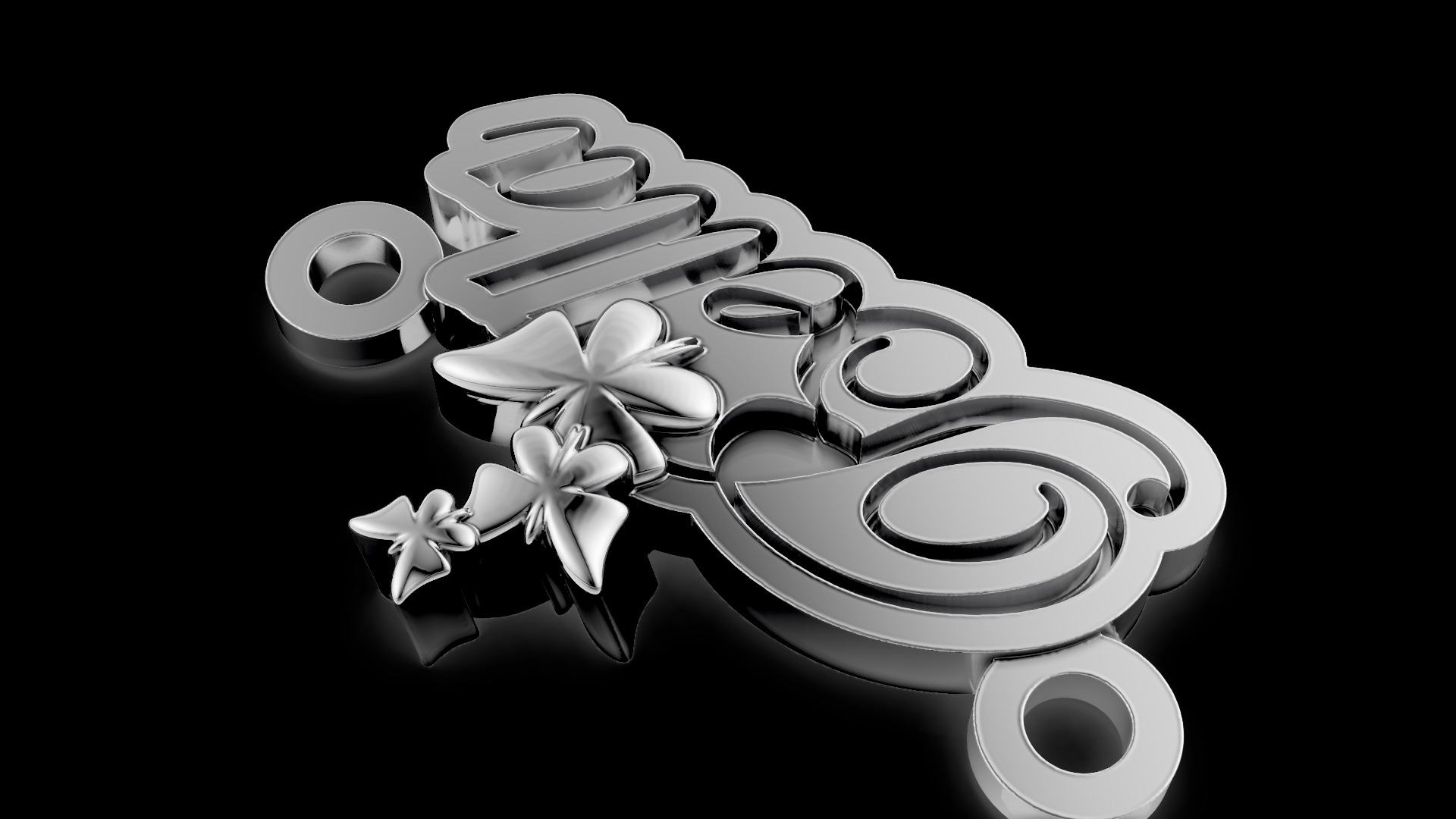 Bella Name Pendant 3D print model_12