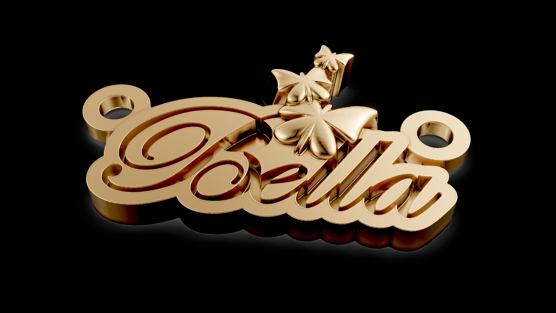 Bella Name Pendant 3D print model_9