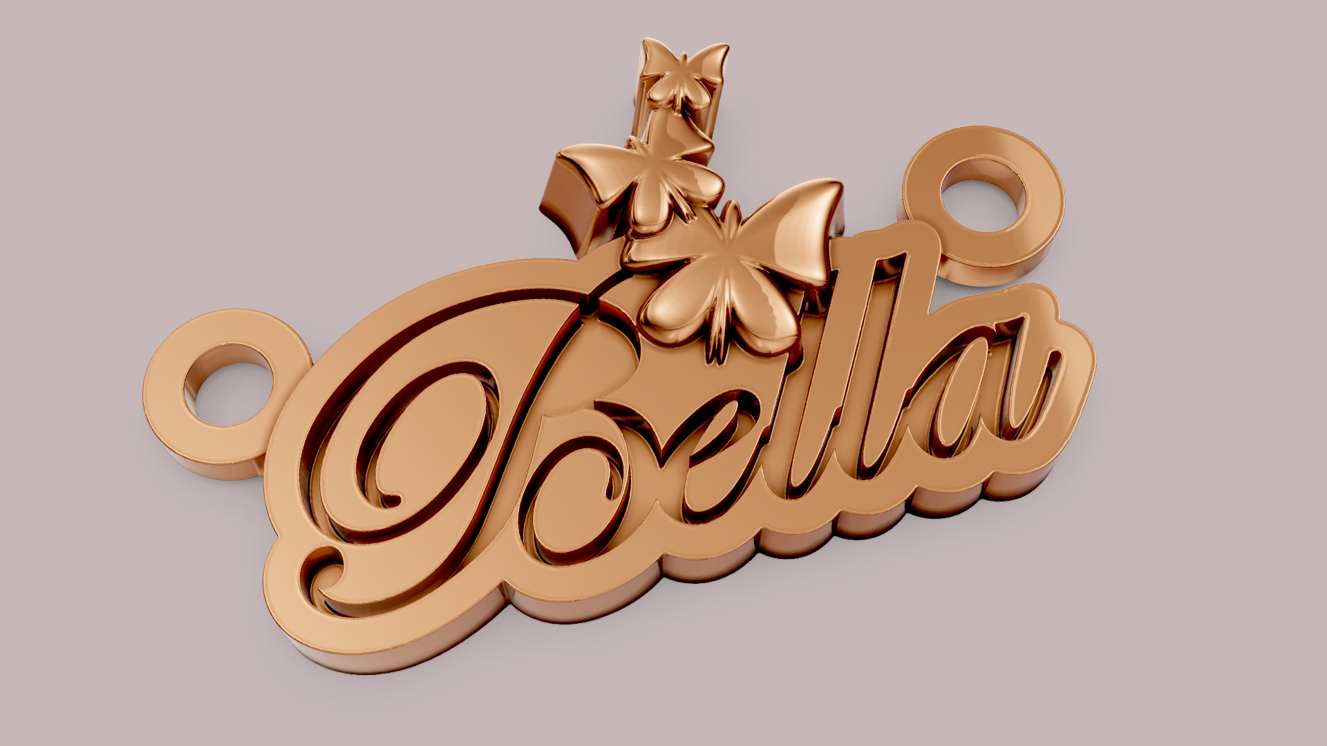 Bella Name Pendant 3D print model_14