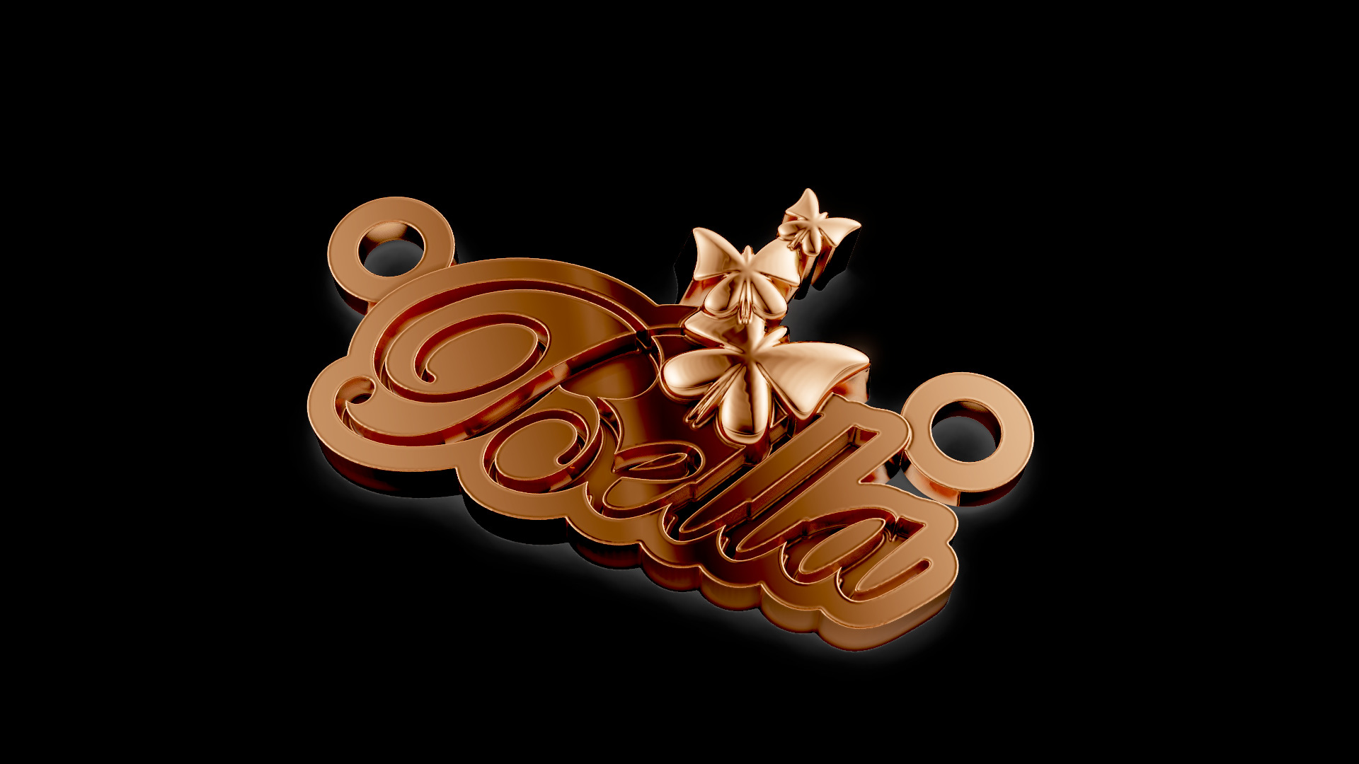 Bella Name Pendant 3D print model_1