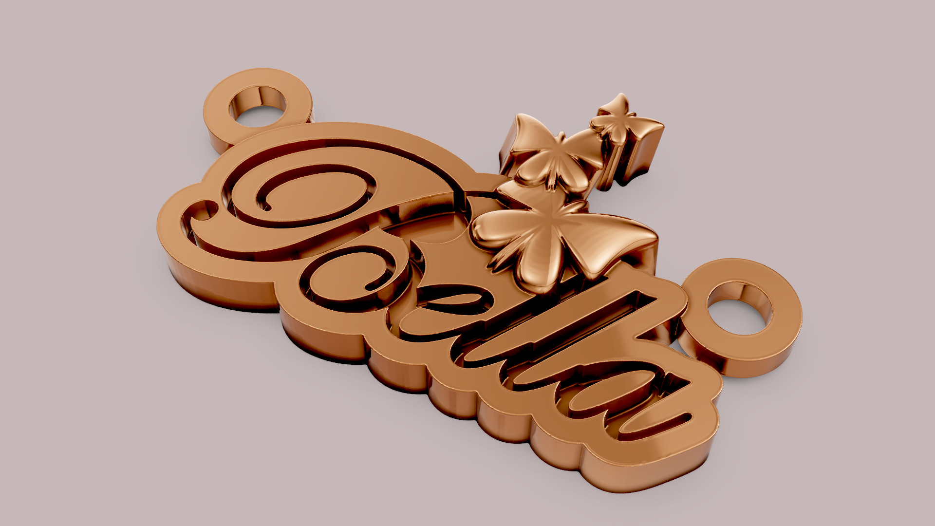 Bella Name Pendant 3D print model_15