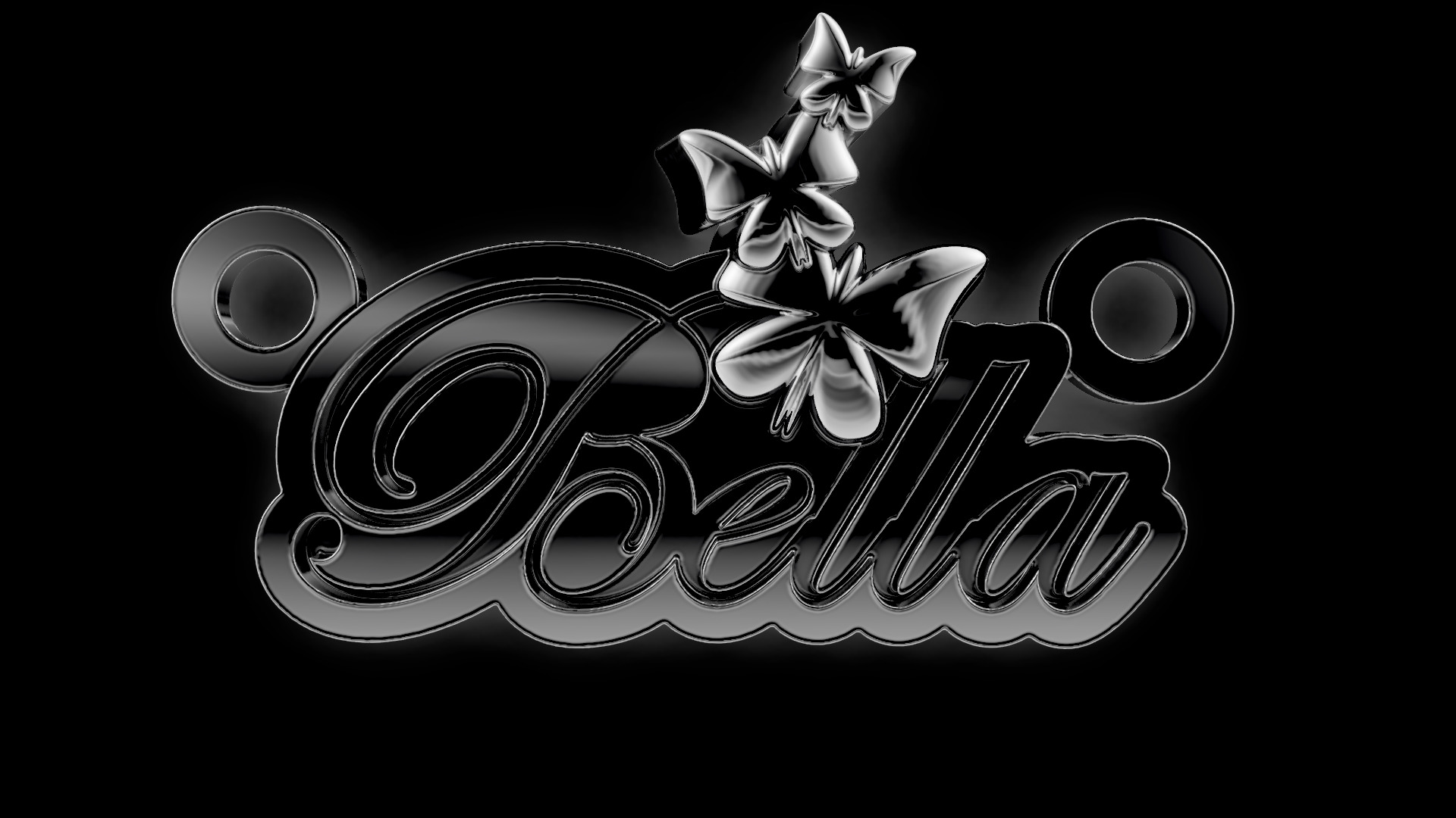 Bella Name Pendant 3D print model_13