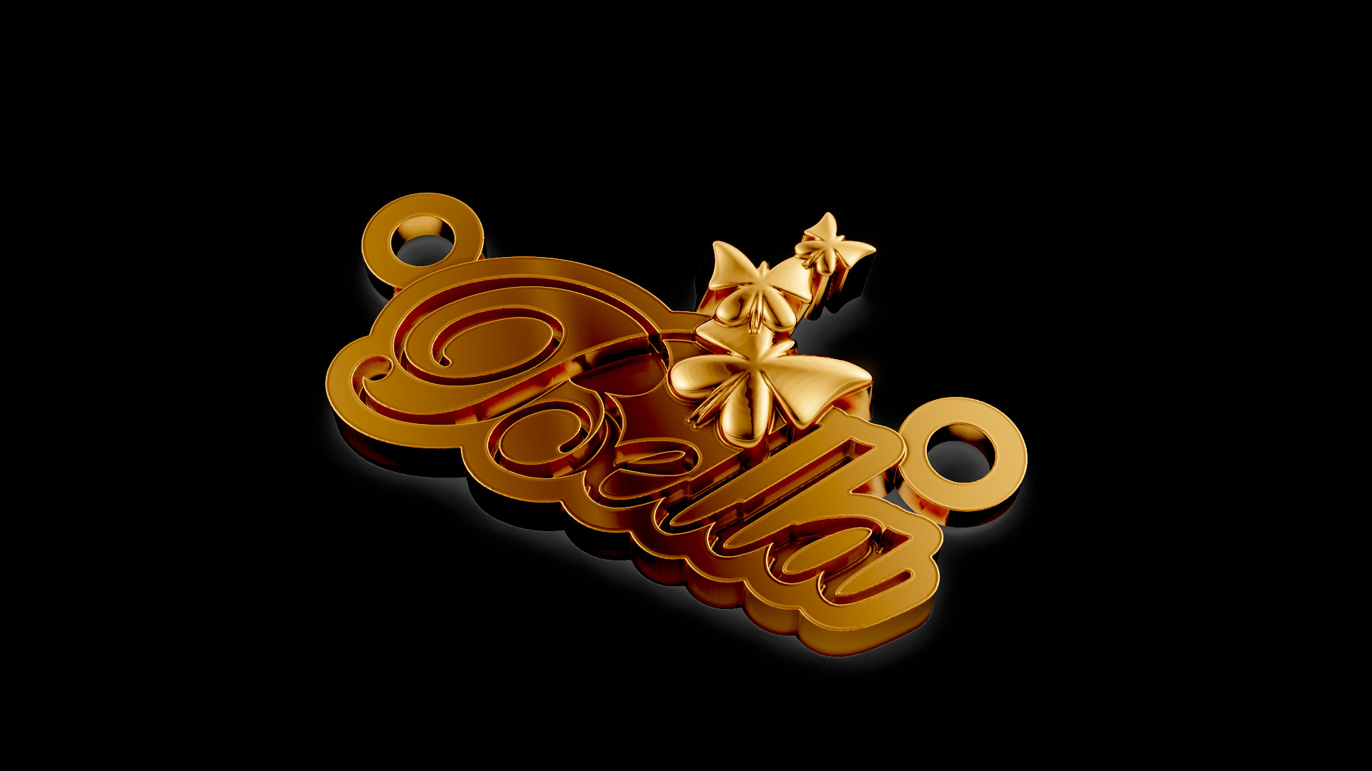 Bella Name Pendant 3D print model_4