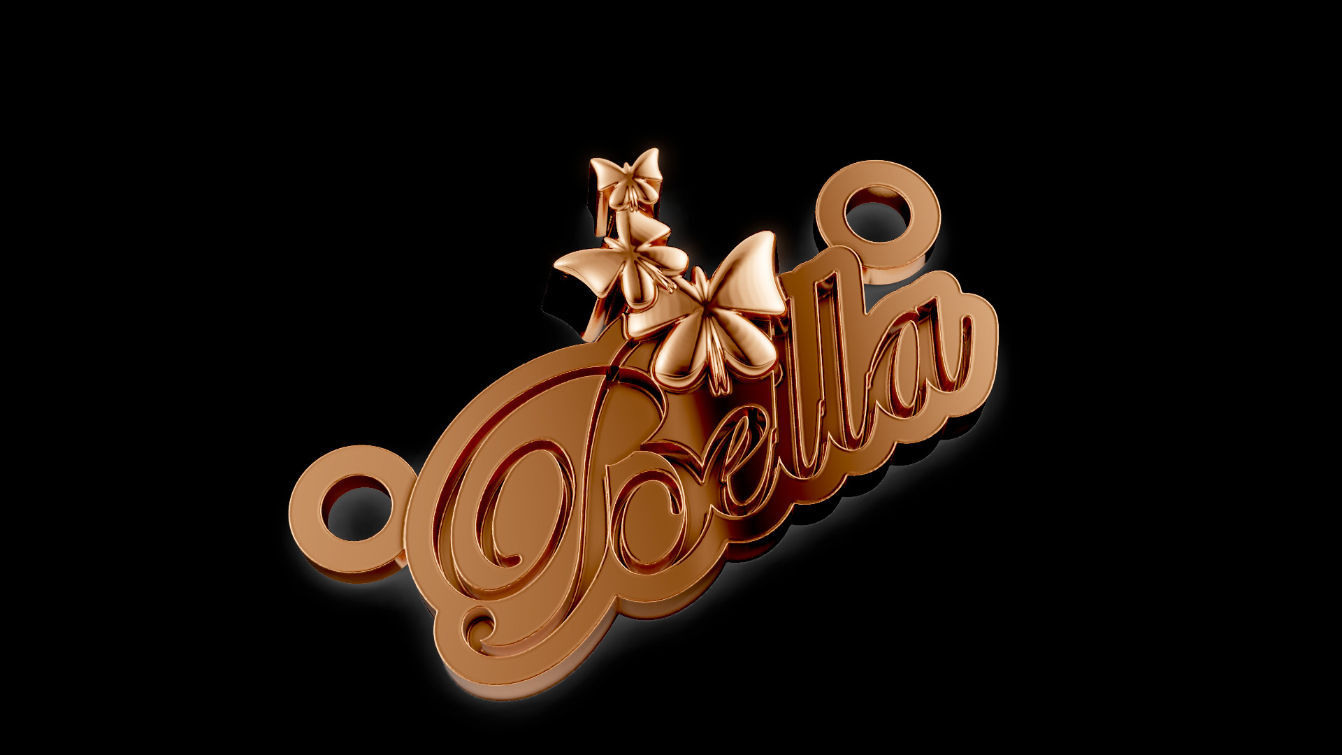 Bella Name Pendant 3D print model_2