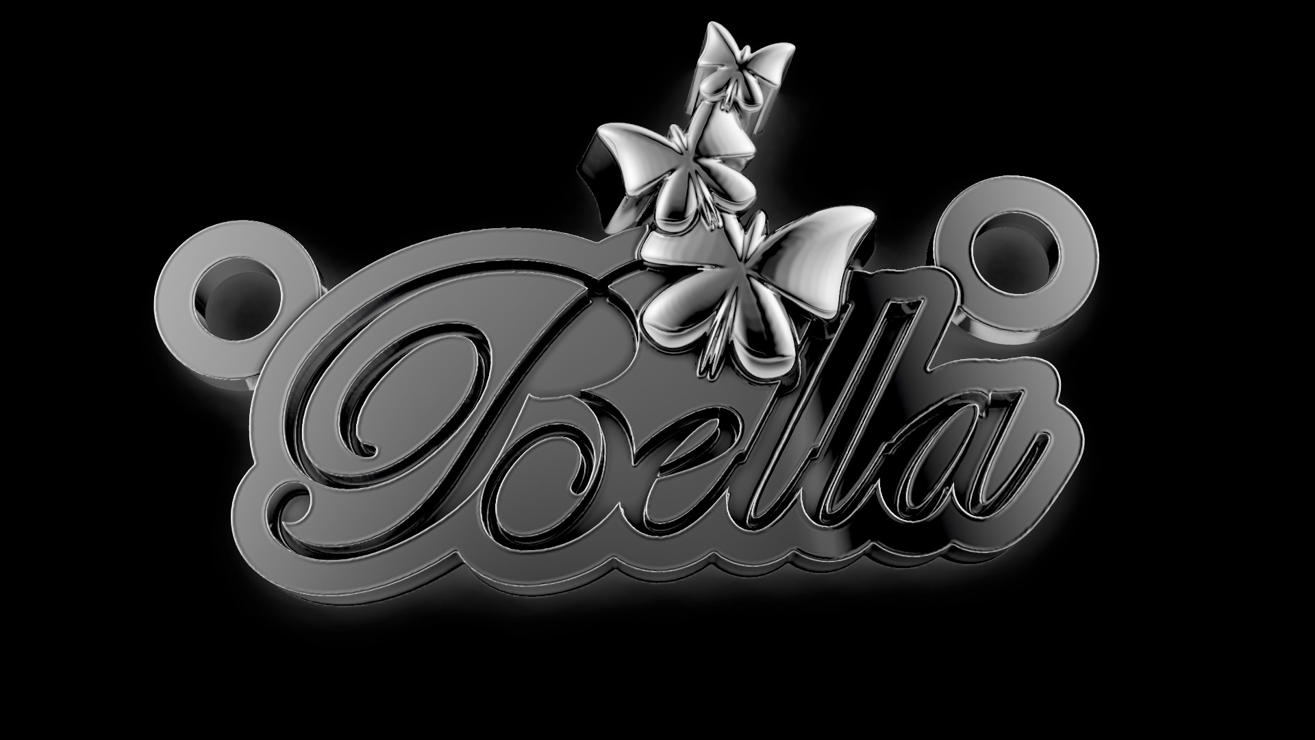 Bella Name Pendant 3D print model_10