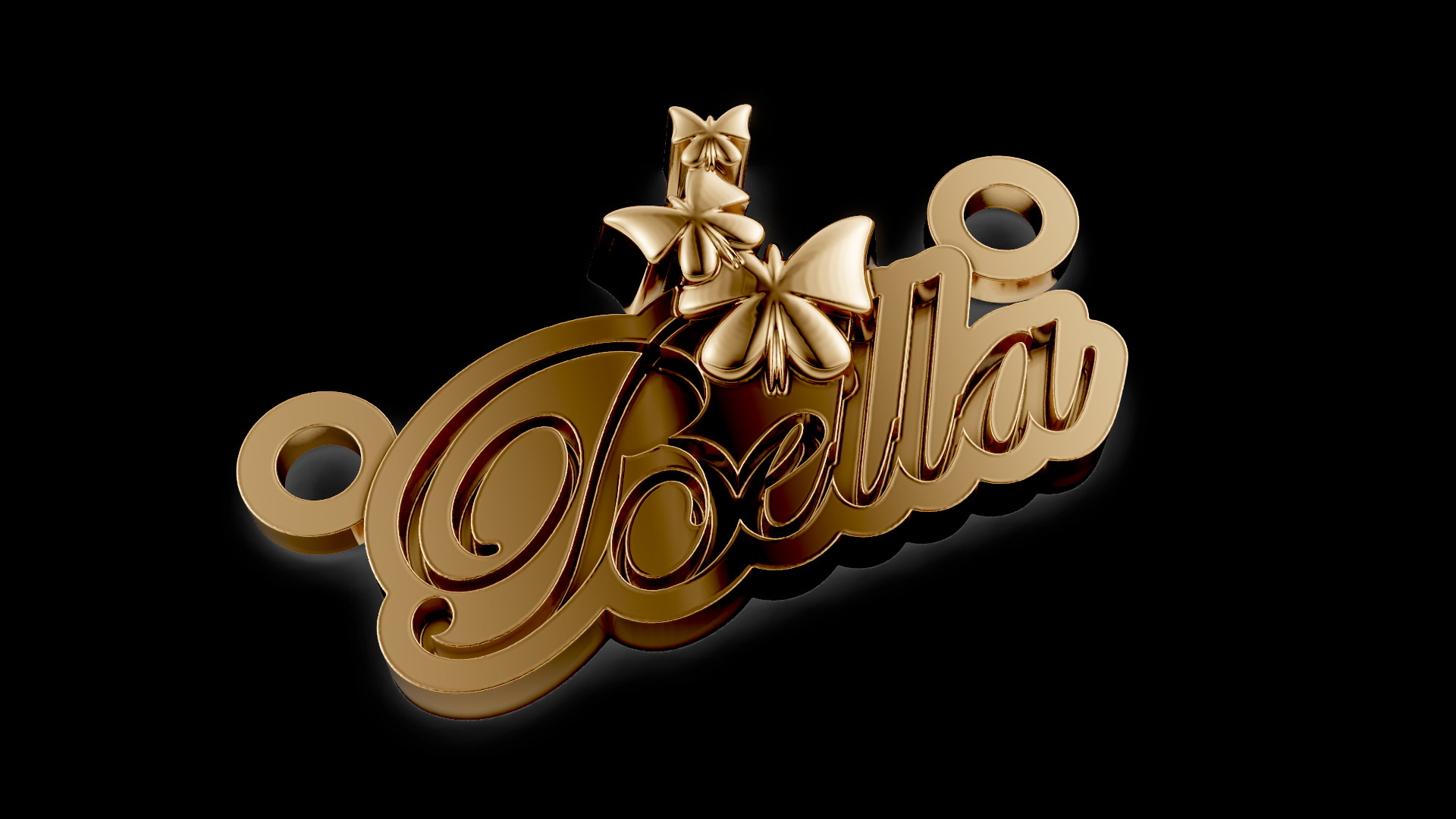 Bella Name Pendant 3D print model_8