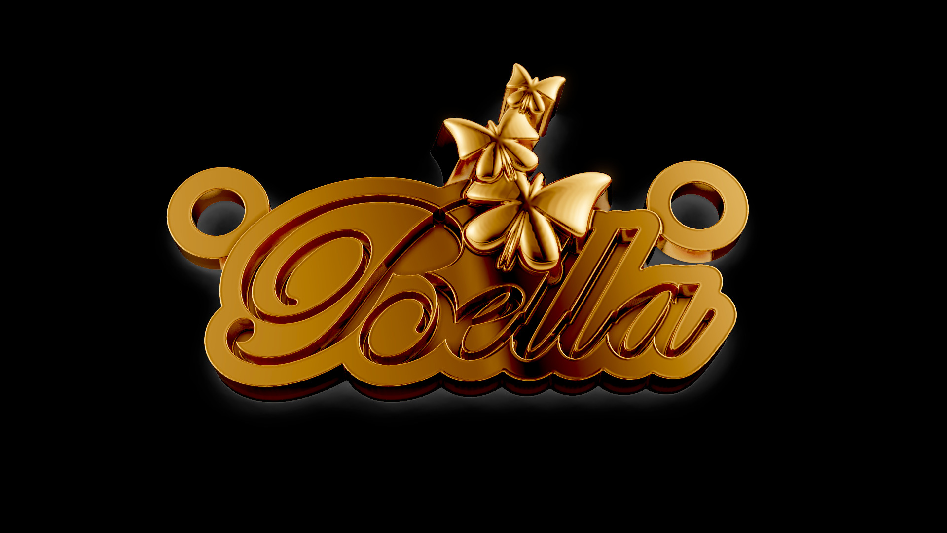 Bella Name Pendant 3D print model_5
