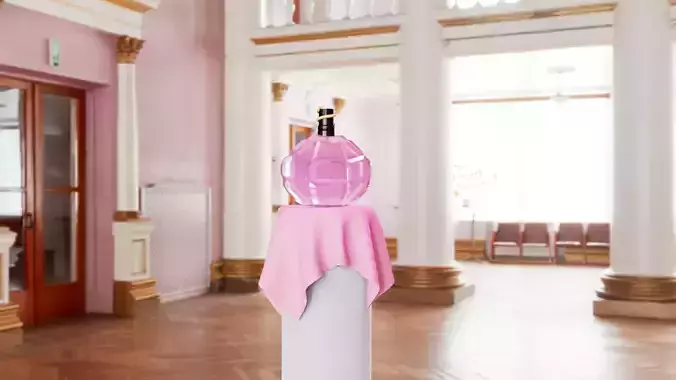 Perfume bottle with materials
